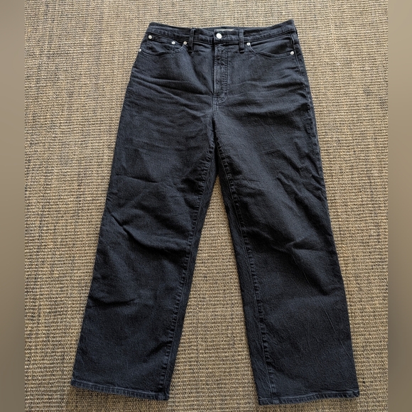 Madewell Denim - Madewell The Perfect Vintage Wide Leg Jean Women's 32 Black Jeans Denim Cotton